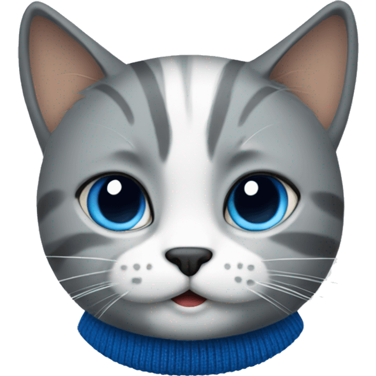 Cat with blue sweater emoji