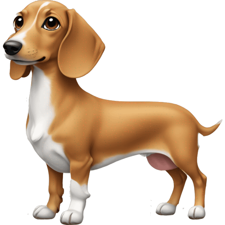 fawn and white colored dachshund emoji