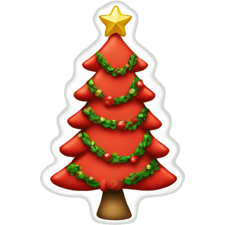 Christmas tree with red bows on it emoji