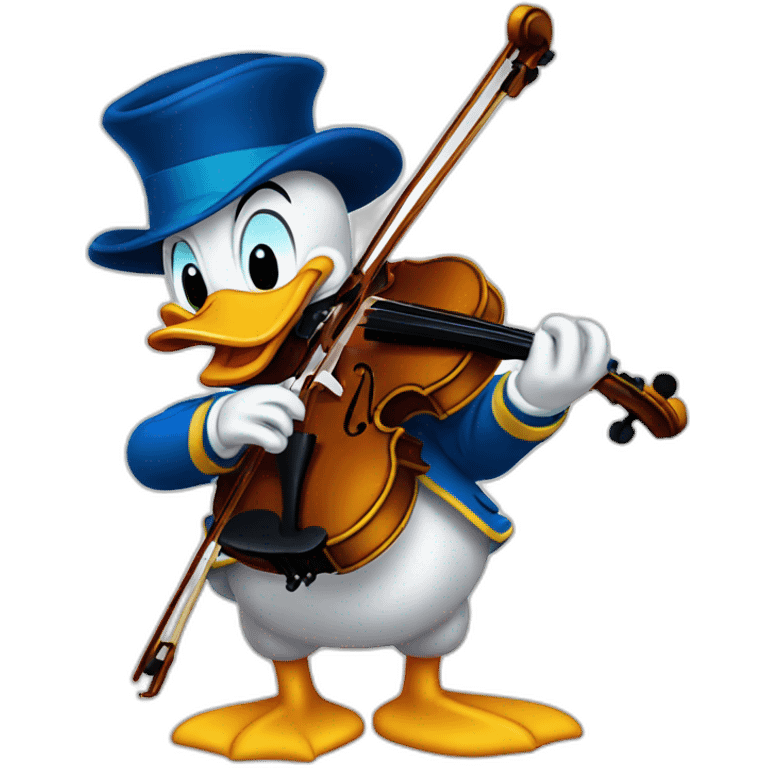 donald duck playing violin emoji