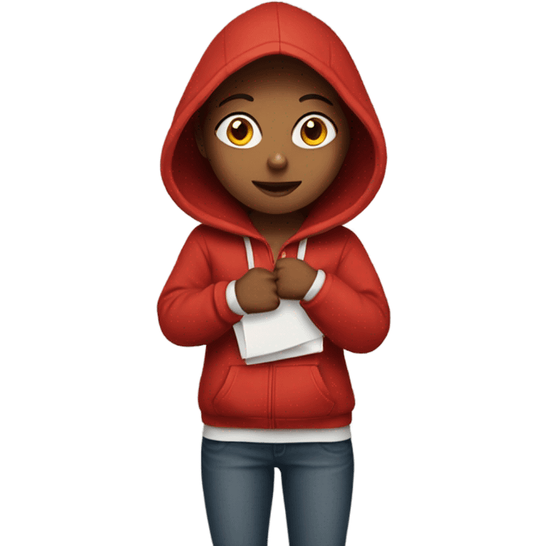 Girl in red hoodie  emoji