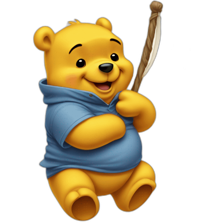 Winnie the pooh with china flag emoji