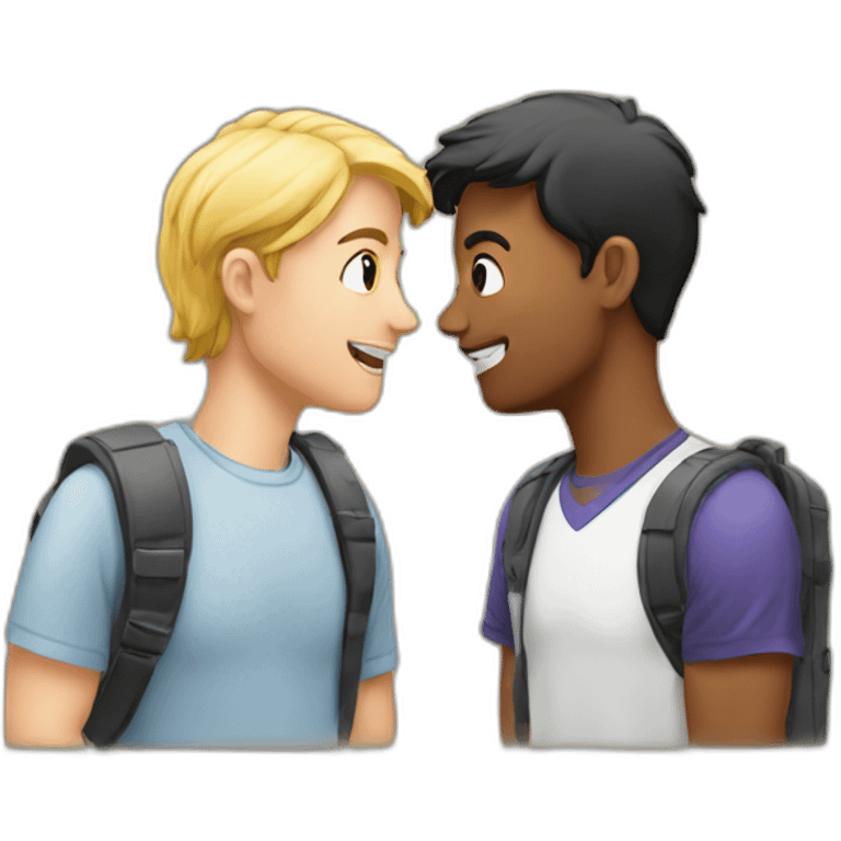 two students discussion emoji