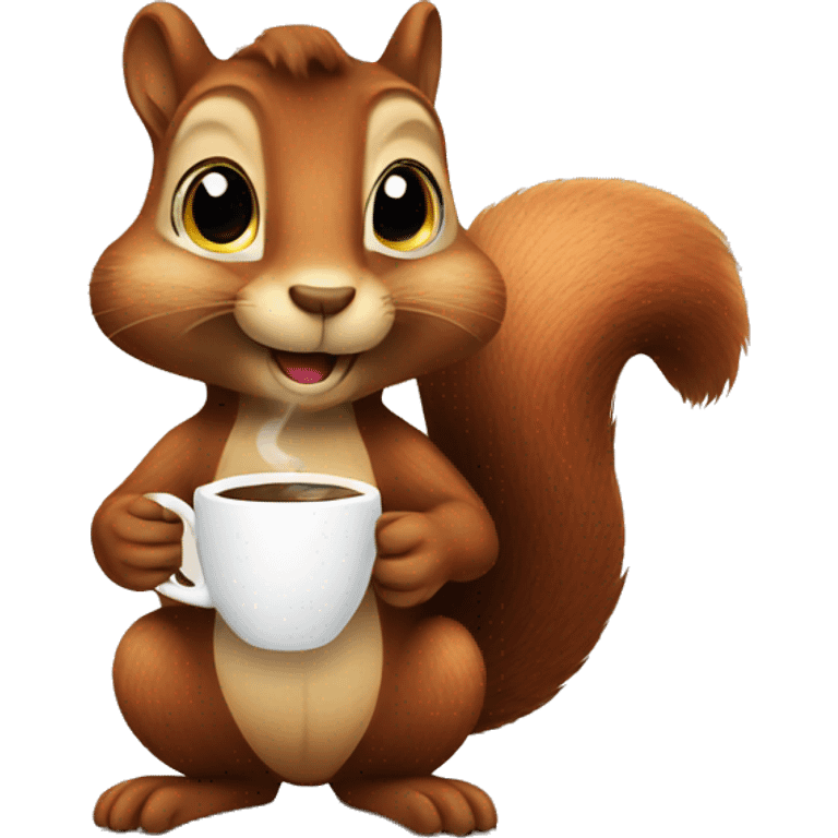 Squirrel drinking coffee emoji