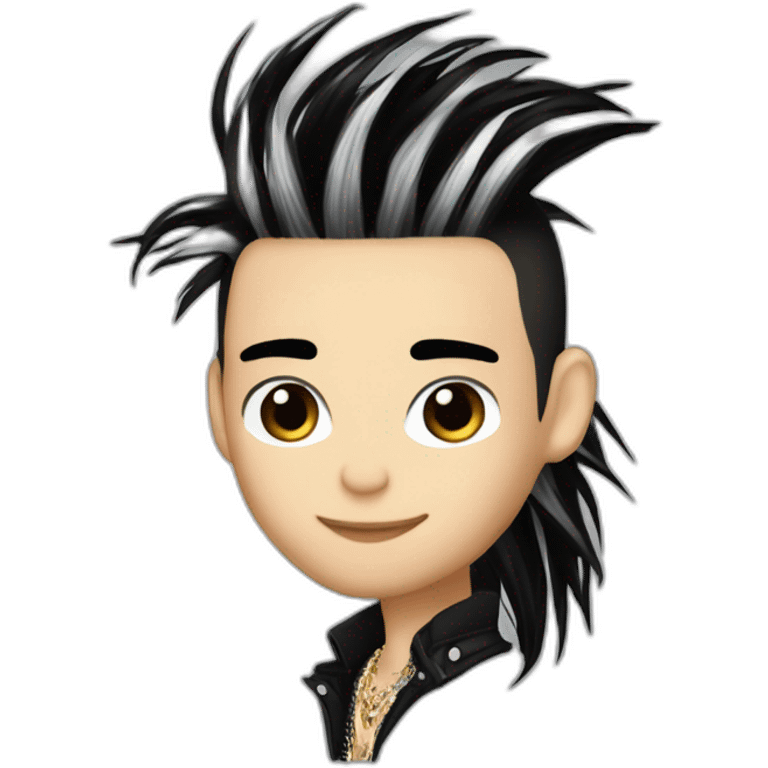 Bill Kaulitz skunk hair 2000s emoji