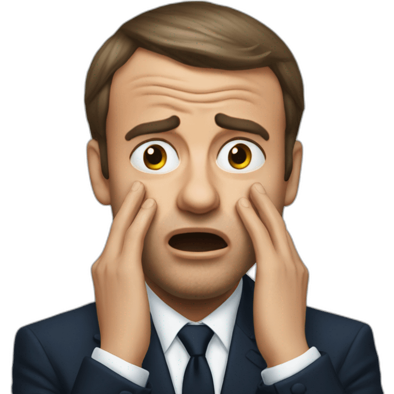 Emanuel Macron crying emoji