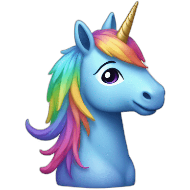 une licorne qui fait caca des arc en ciel emoji