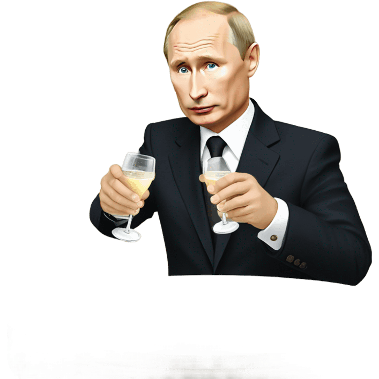 Vladimir Putin drinking champagne  emoji