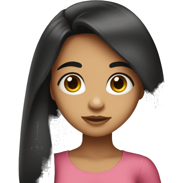 Cute hispanic girl with big eyes and long black hair emoji