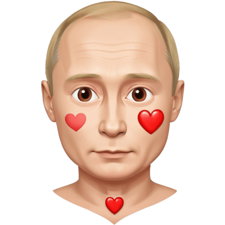 putin shows a heart emoji