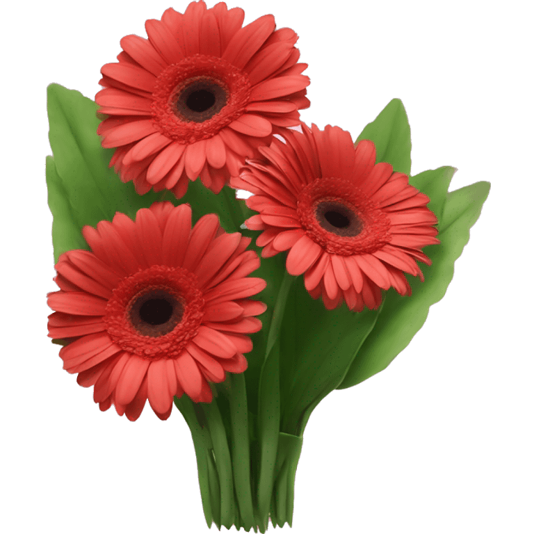 Three gerbera in a bouquet  emoji