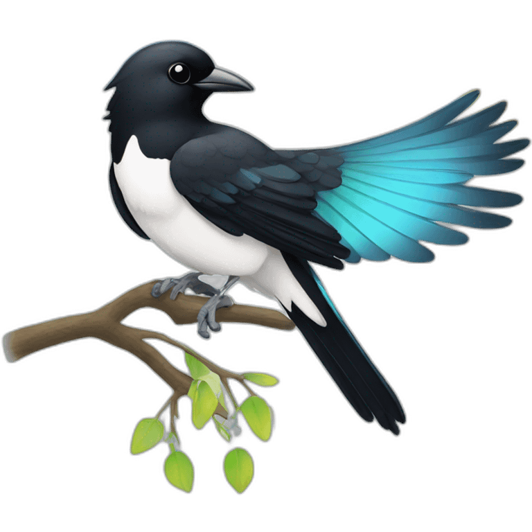 Magpie with rainbow emoji