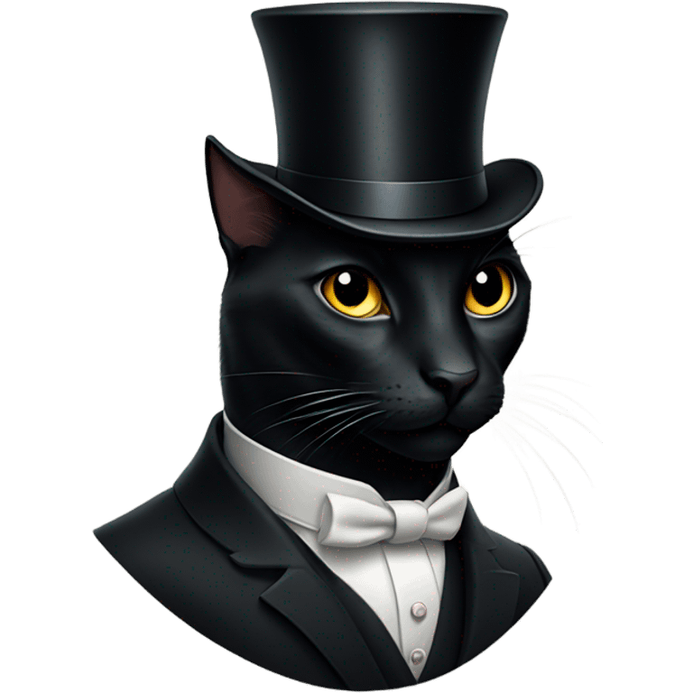 Black cat in top hat emoji