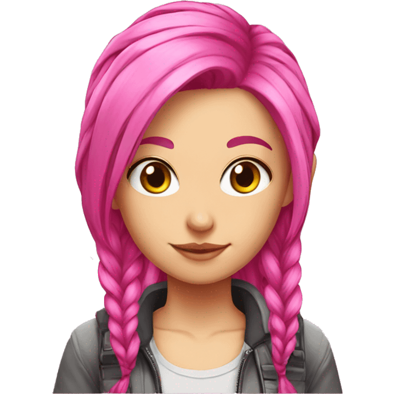 Pink hair, gamer girl emoji