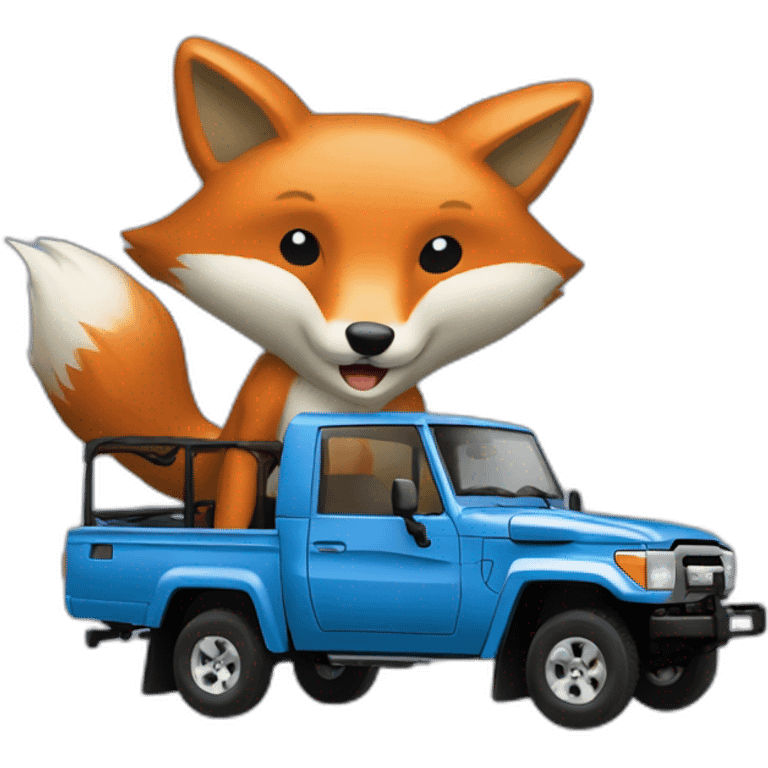 Fox driving a blues toyota landcruiser 70series emoji