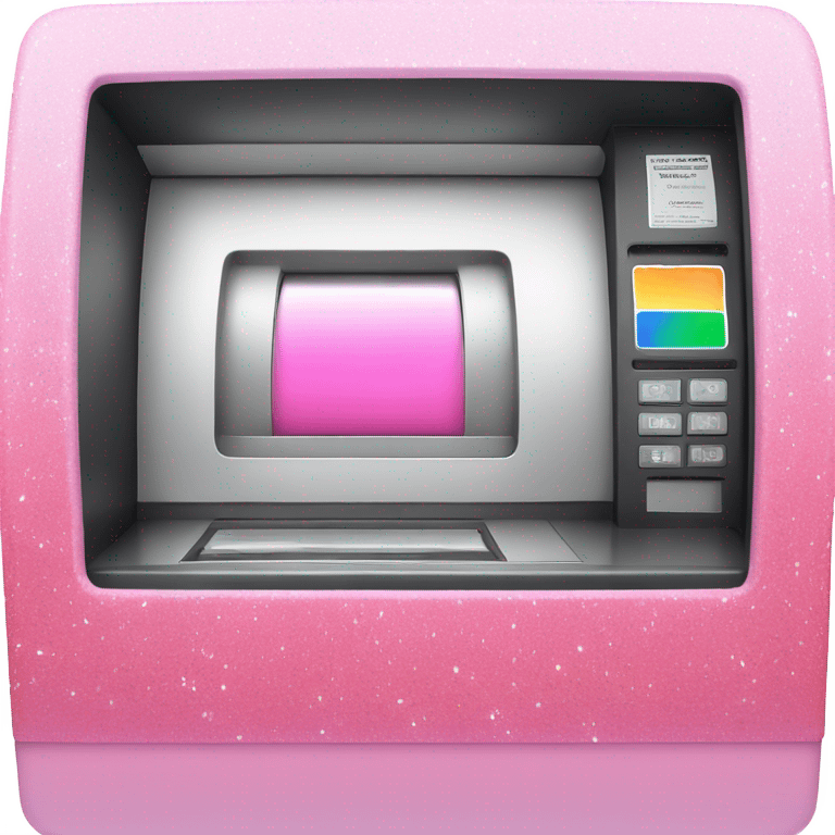 Pink ombre atm machine with glitter  emoji