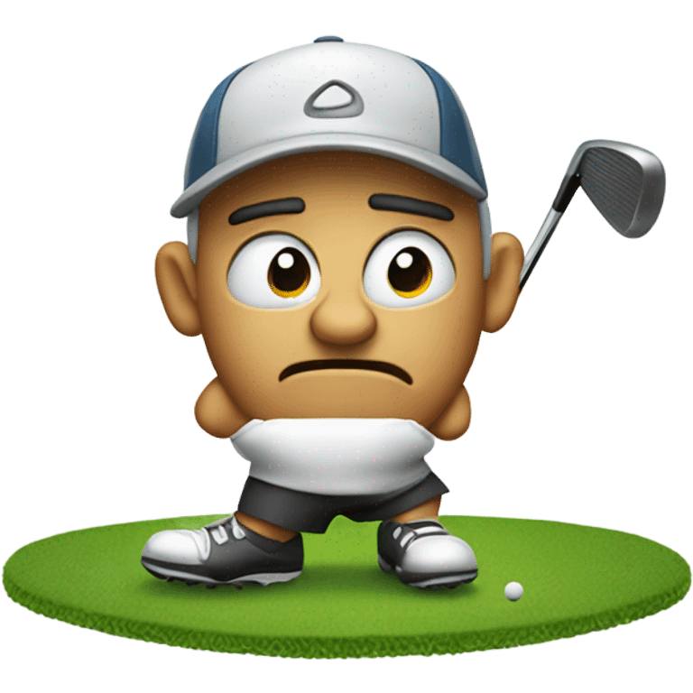 Emoji golfer snapping club over his knee emoji