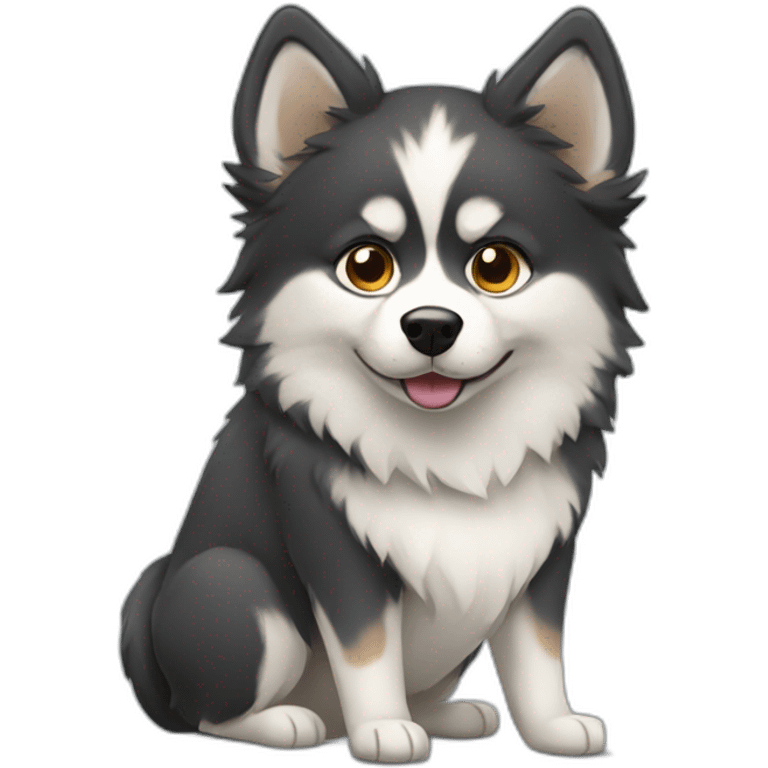 pomsky with homeless emoji