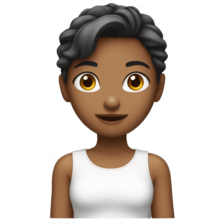 Girl whit white top emoji