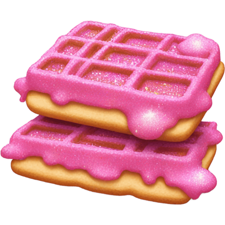 Waffles that are pink with glitter  emoji