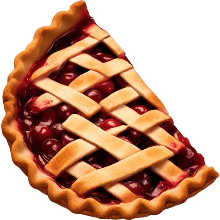 Slice of traditional cherry pie emoji