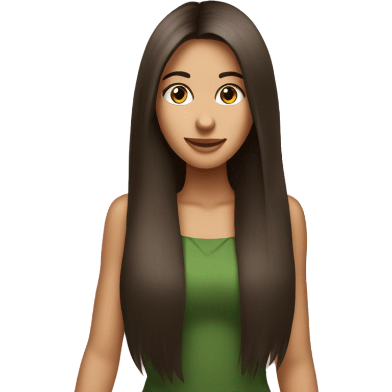 beautiful straight hair brunette girl Christmas emoji