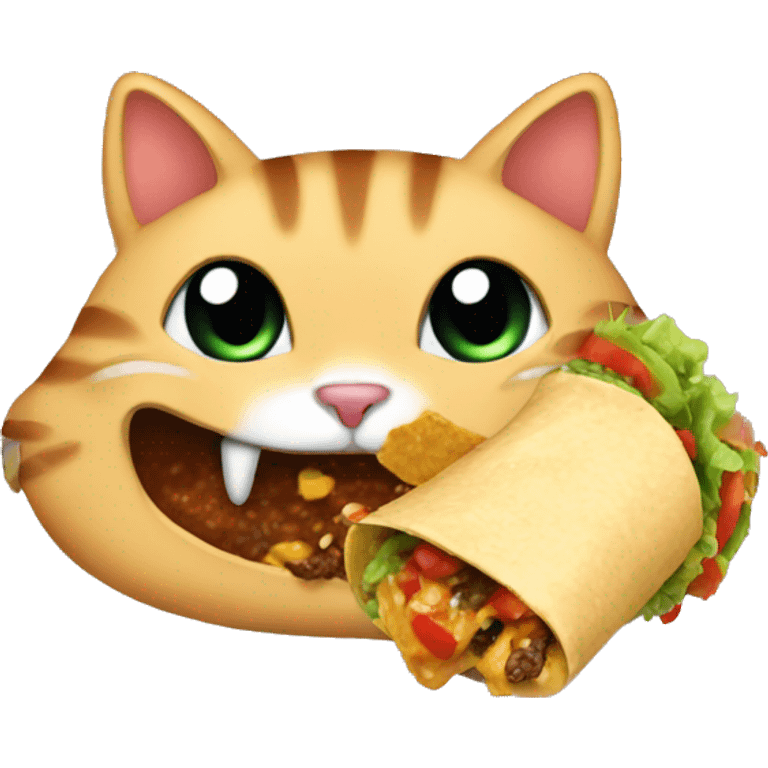 Cat eating a taco emoji