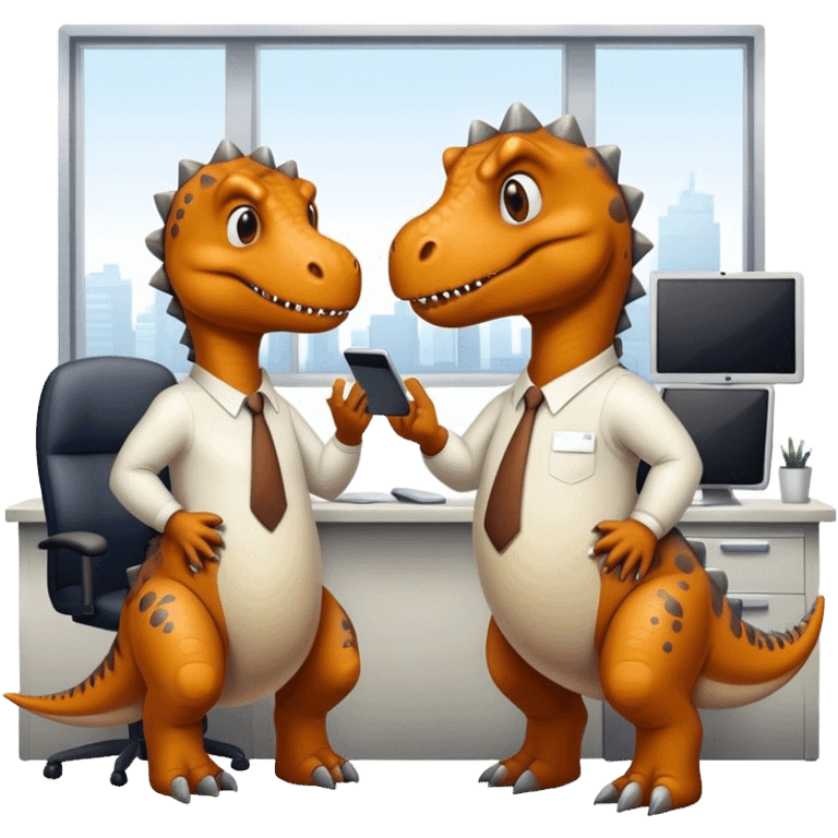 old dinosaurs working in an office emoji