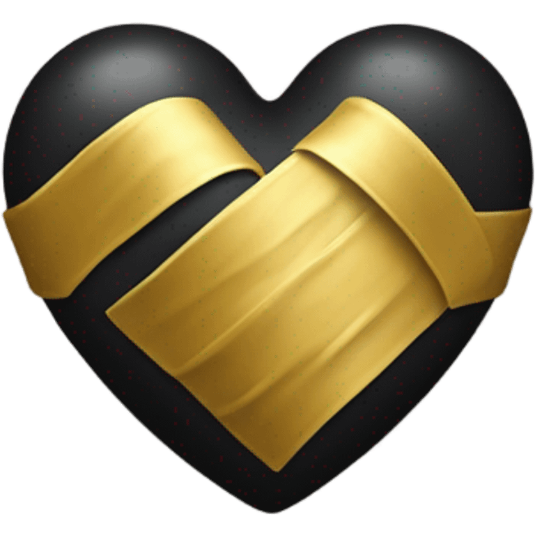 black heart with golden bandage emoji