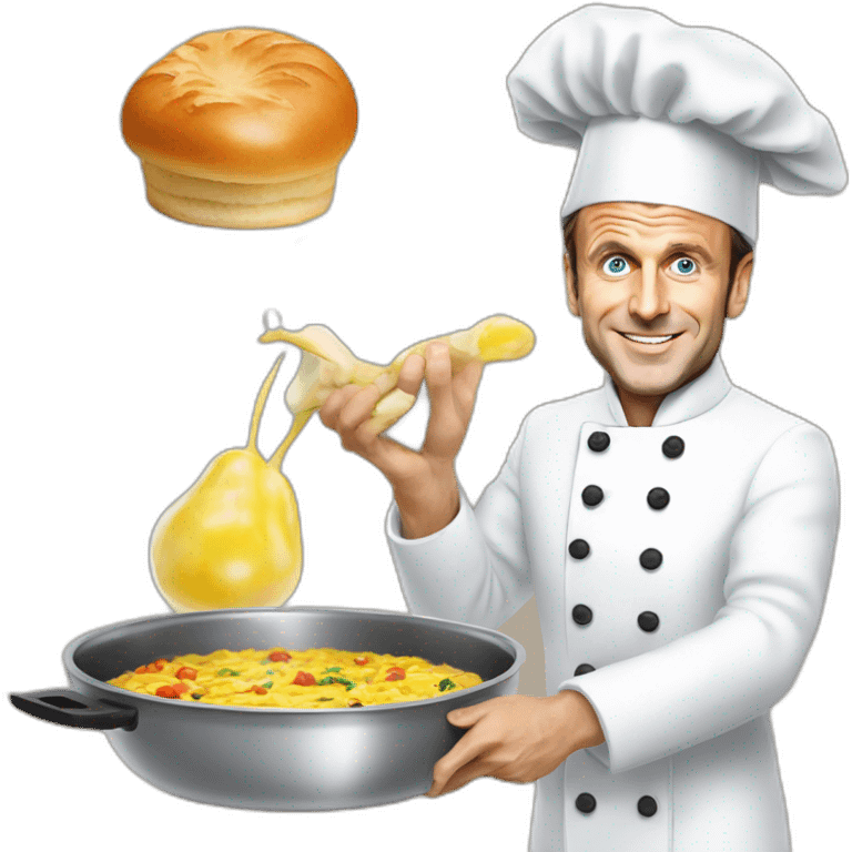 Emmanuel macron qui fait la cuisine emoji