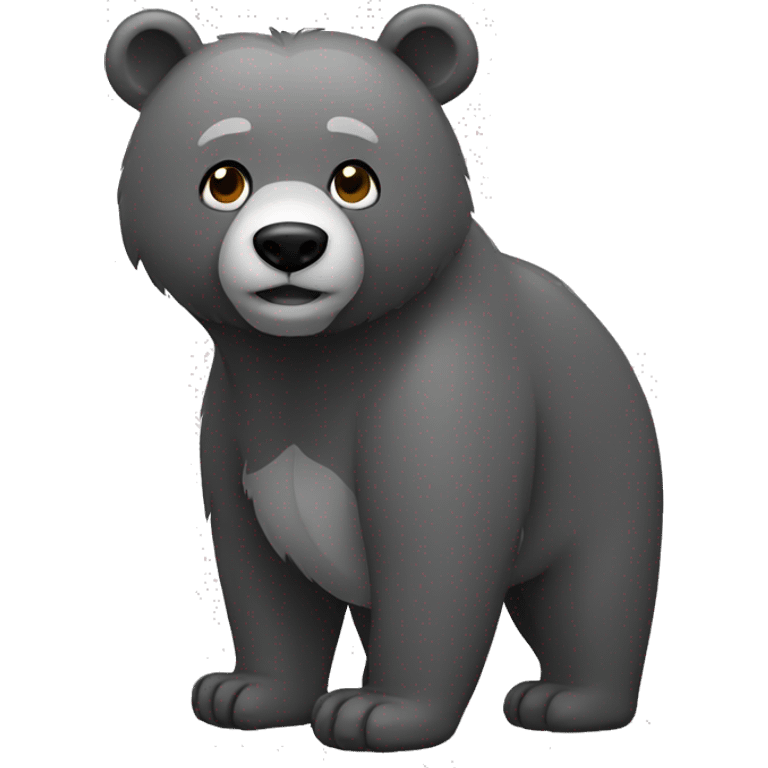 black and grey bear full body emoji