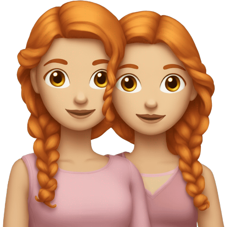 Ginger and brunett girls emoji