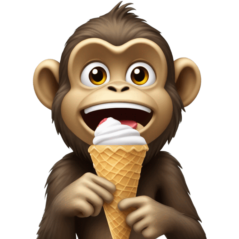 monkey eating ice cream emoji