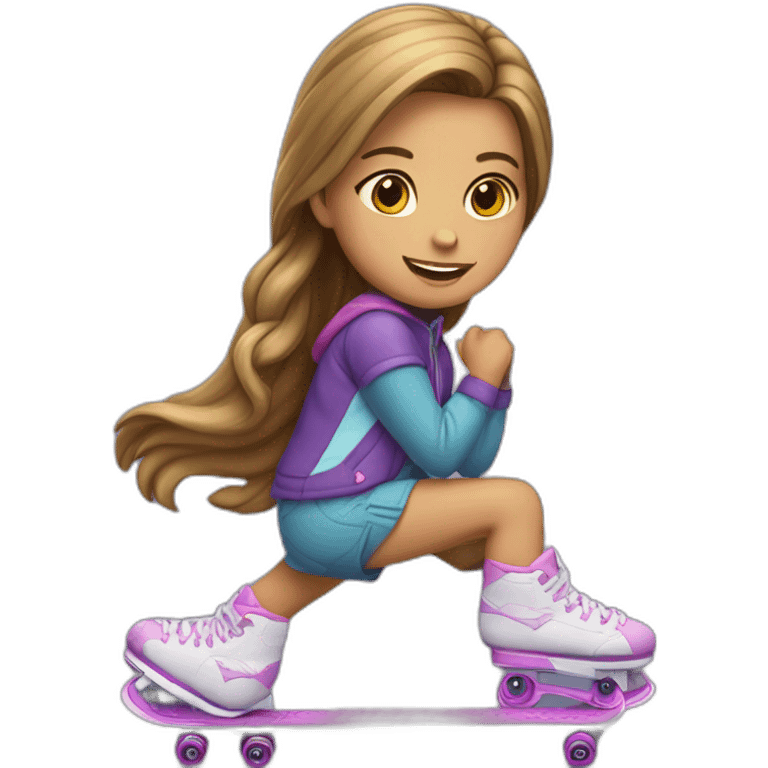 niña con patines emoji