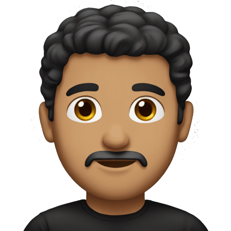 Guy with black shirt, brown hair,looking like Arabic guy without beard emoji