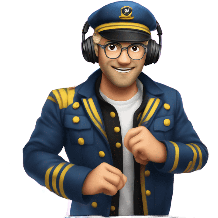 Sea captain djing in a club emoji