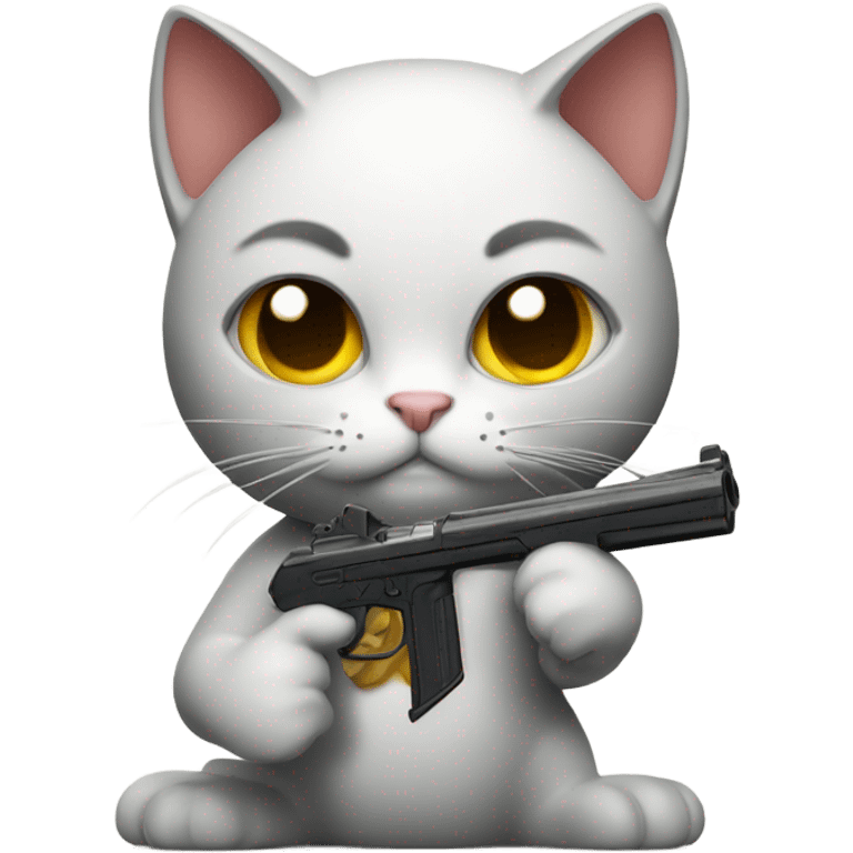 Cat with a gun emoji