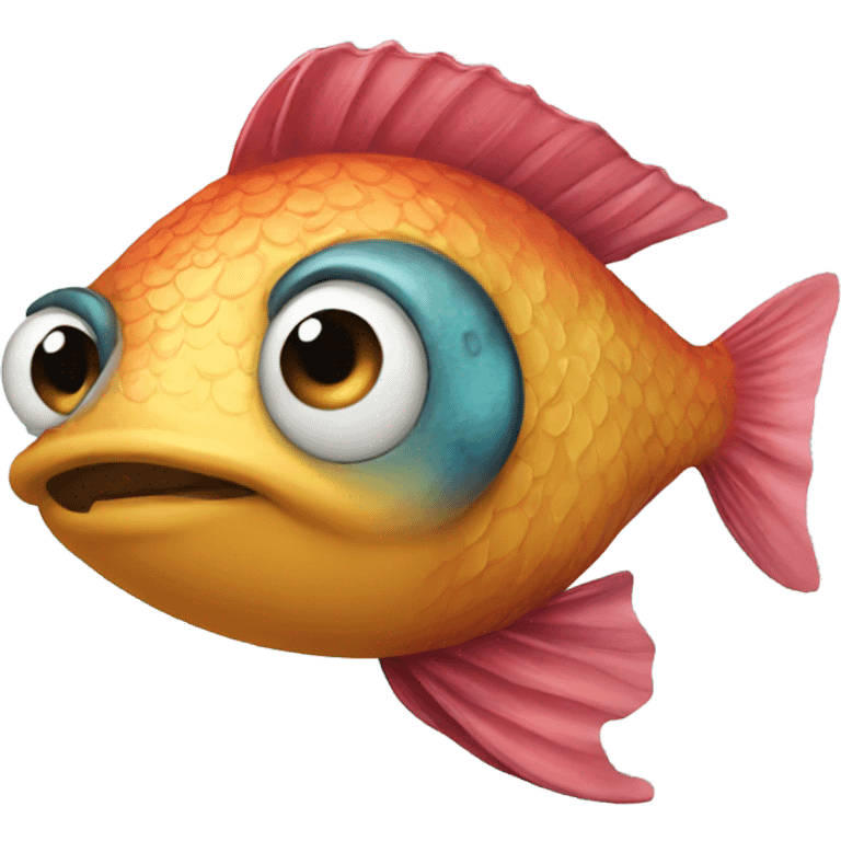 Fish wearing makeup emoji