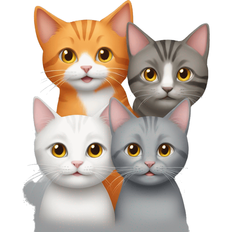 2 orange cats and one gray cat at a birthday party emoji