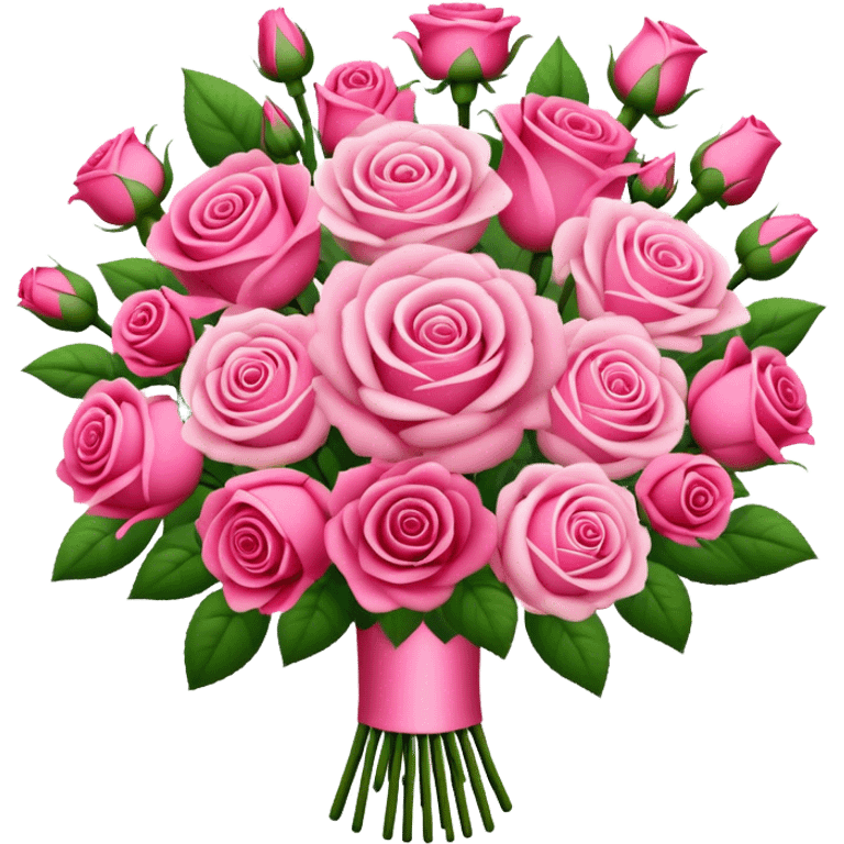 Huge pink flower bouquet with different flowers and pink tones and roses emoji