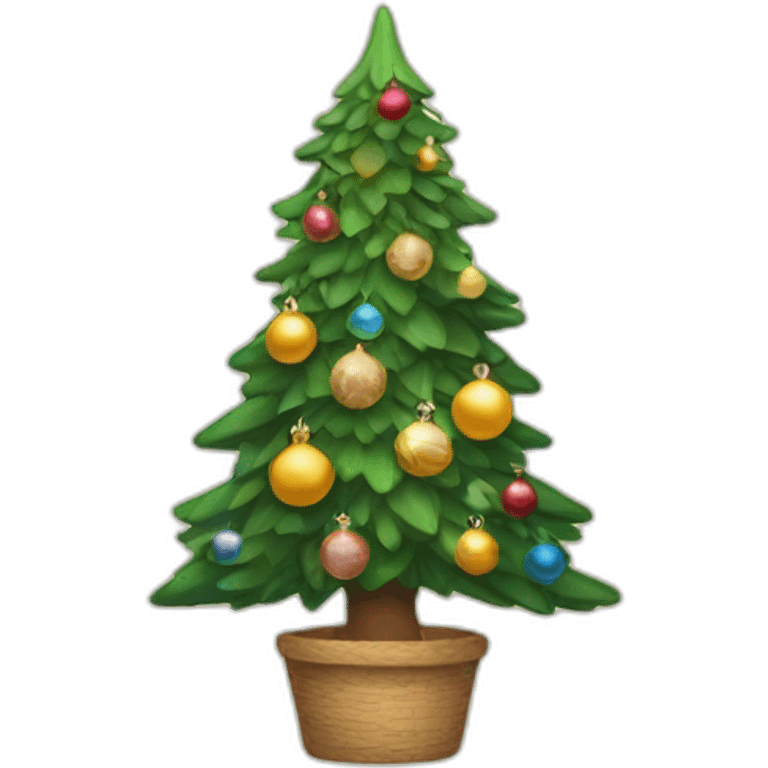 Christmas tree with a herland and decorations emoji