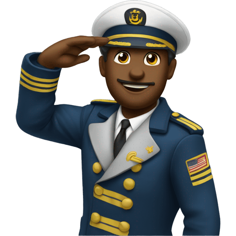 Boat captain saluting  emoji