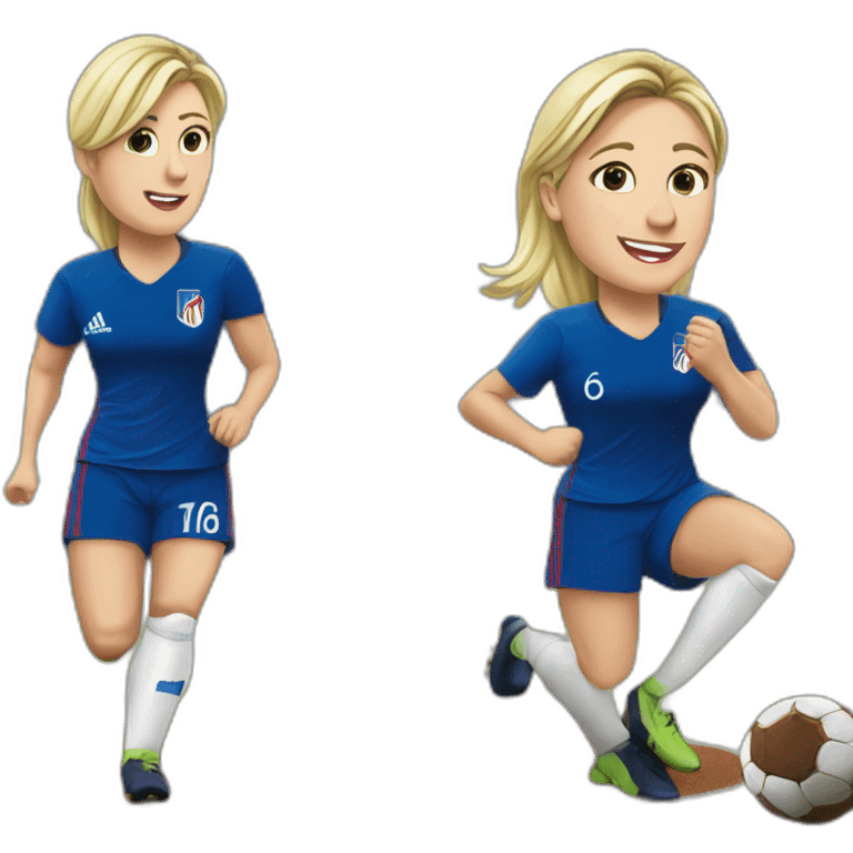 Marine le Pen qui joue au foot emoji