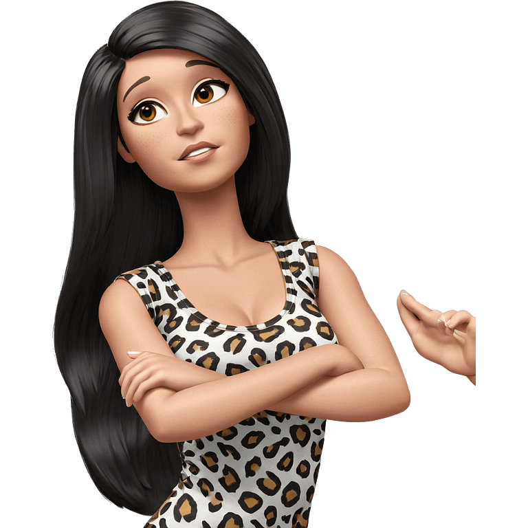 girl in leopard print outfit emoji