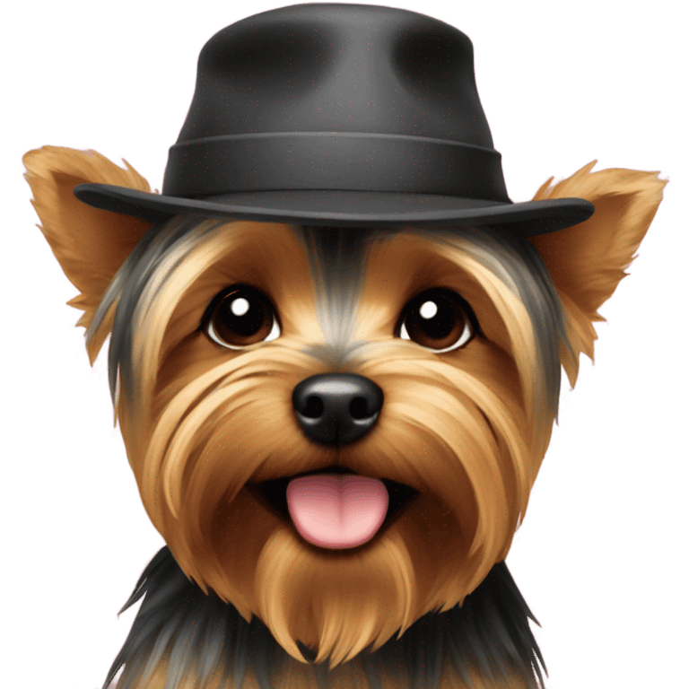 Yorkie with hat emoji