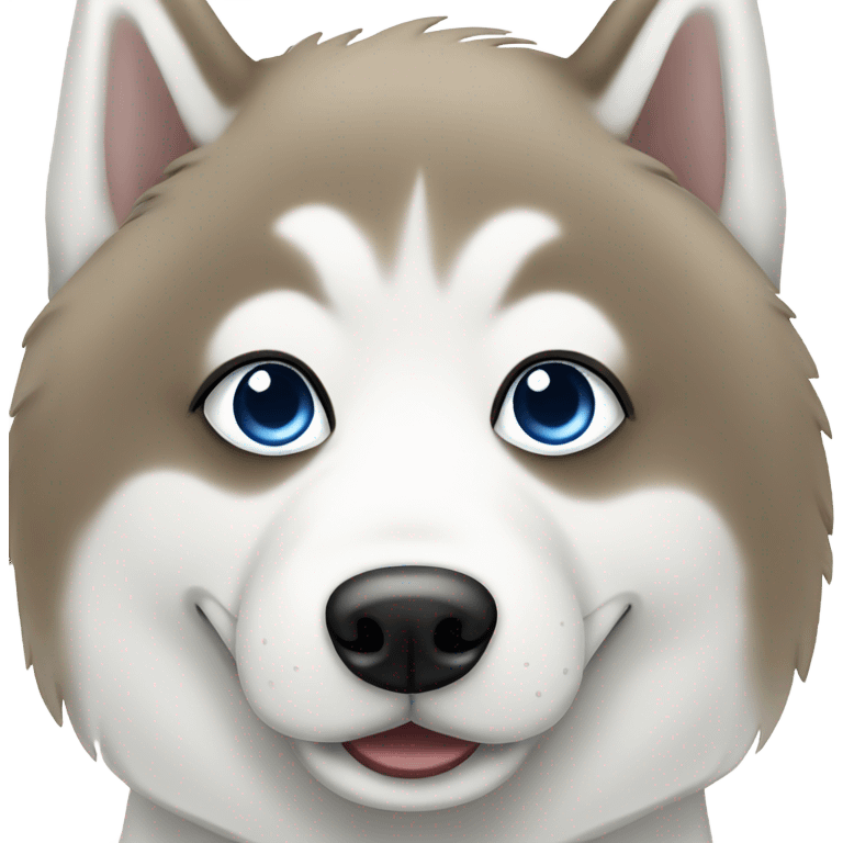 white husky dog with 1 blue eye and 1 brown eye  emoji