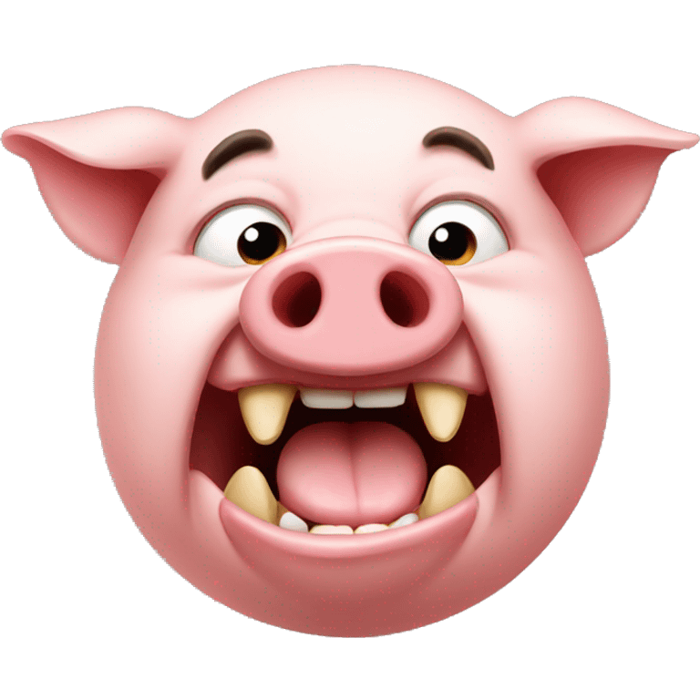 A pig that rage emoji