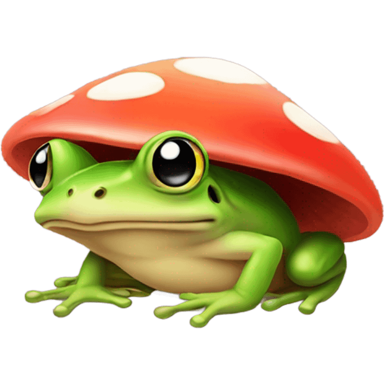 Frog with a mushroom hat  emoji