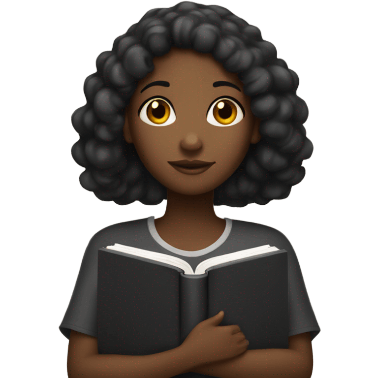 black girl with bible emoji