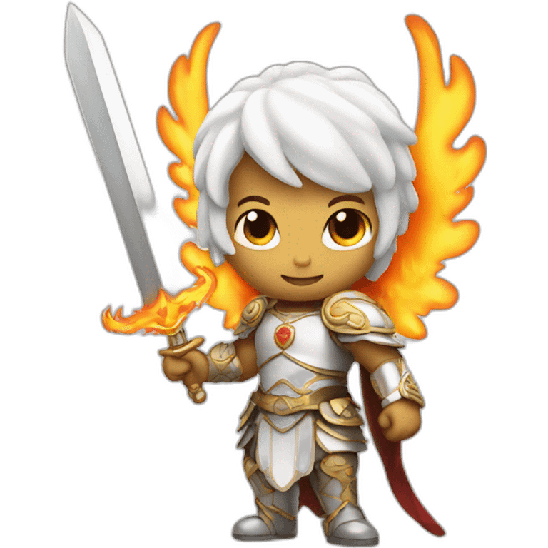 Angel with a flaming sword emoji